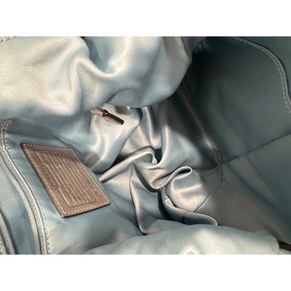 Coach Kristin Gray Leather Shoulder Bag with Python & Croc Embossed Trim 16803 - Picture 8 of 10